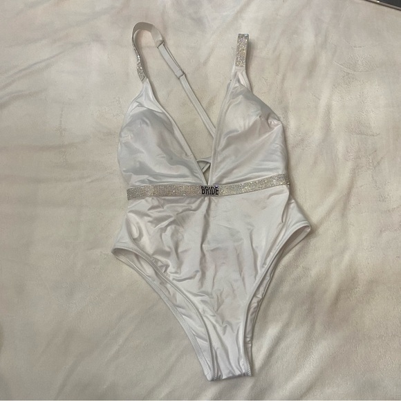 New! Victorias Secret BRIDE shine strap bling One-Piece Swimsuit 3852 - Picture 2 of 9